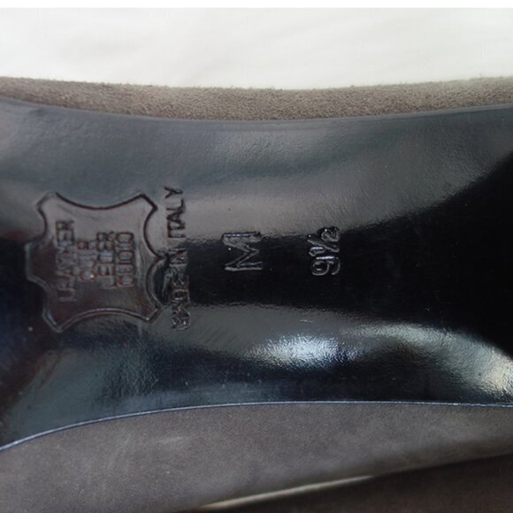 Authentic FENDI Vintage SCARPE Pumps Brown SUEDE Leather Stacked HEELS w/ LOGO! - Picture 11 of 11